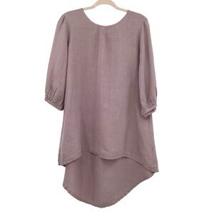 bryn Walker Linen Purple Tunic Size Small Lagenlook Sustainable Breathable